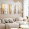 Quadro Decorativo Abstrato Gold Dourado Luxo Moderno Sala Quarto com Moldura - 2