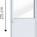 Ver imagem 2 de Porta de Alumínio de Giro Mista com Lambri e Vidro 215x85cm Lucasa Ideale Abertura Direita