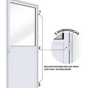 Ver imagem 3 de Porta de Alumínio de Giro Mista com Lambri e Vidro 215x85cm Lucasa Ideale Abertura Direita