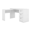 Ver imagem 1 de Mesa Canto p/Escritório ME4101 c/ 3 Gavetas Branco - Tecno Mobili
