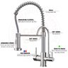Torneira Cozinha Gourmet Flexível Monocomando Bica Dupla Saída para Filtro (Spring Duo - Escovada) - 8