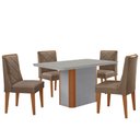 Ver imagem 2 de Mesa de Jantar Isadora 120cm Tampo Mdf Vidro com 4 Cadeiras Isadora