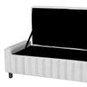Calçadeira Baú Casal King Size Estofada Alicia Veludo Branco - 3