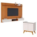 Ver imagem 1 de Painel Suspenso Loft 2.2 com Aparador Buffet Classic 2 Portas Nature Off White - Imcal