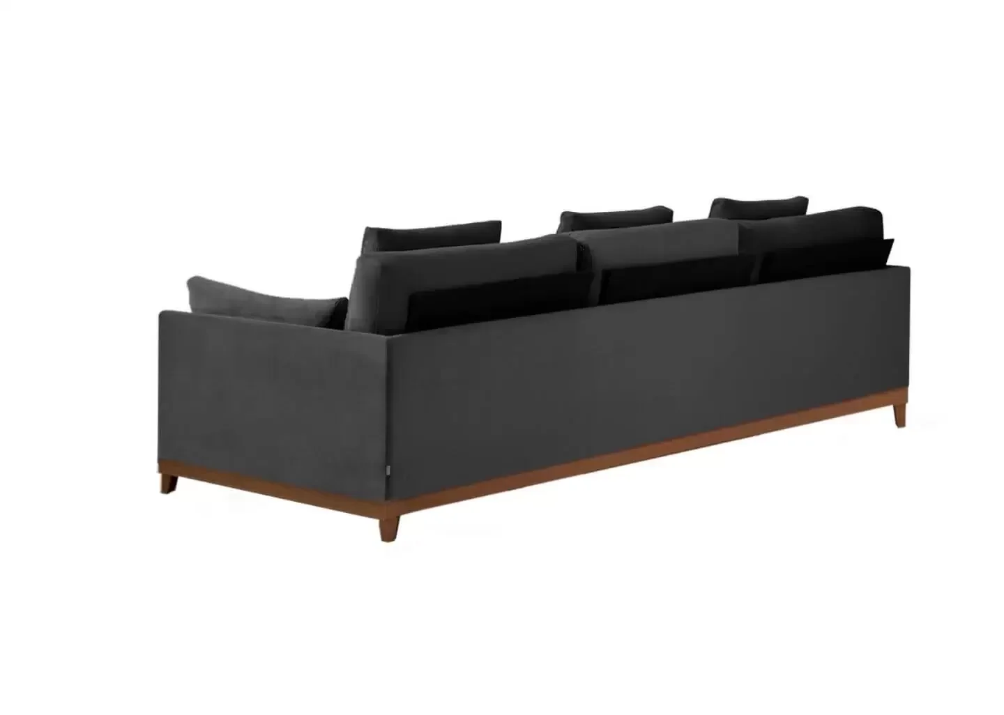 Ver imagem 4 de Sofá 3 Lugares com Base em Mdf, Veludo Preto, 2,62m