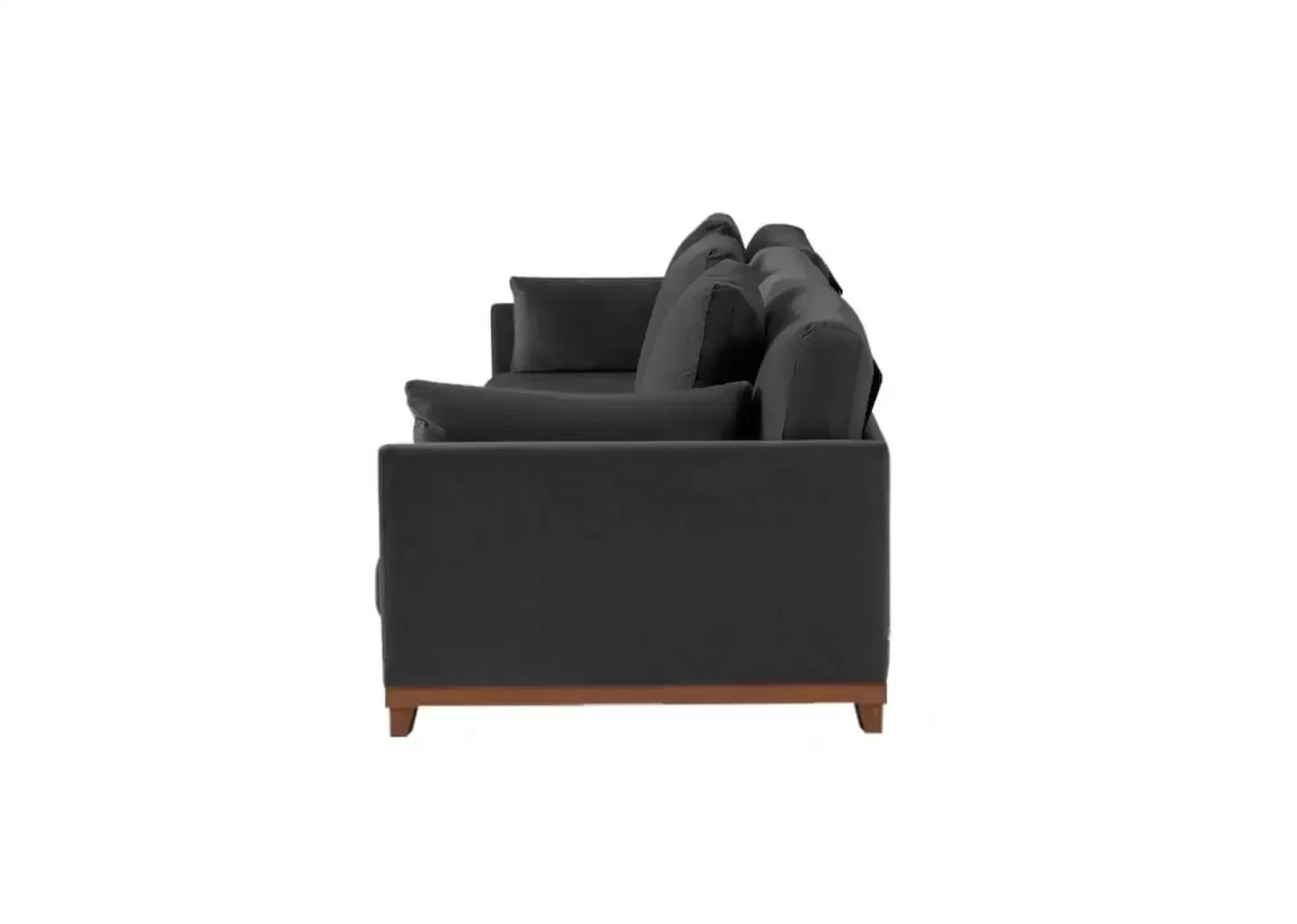 Ver imagem 5 de Sofá 3 Lugares com Base em Mdf, Veludo Preto, 2,62m