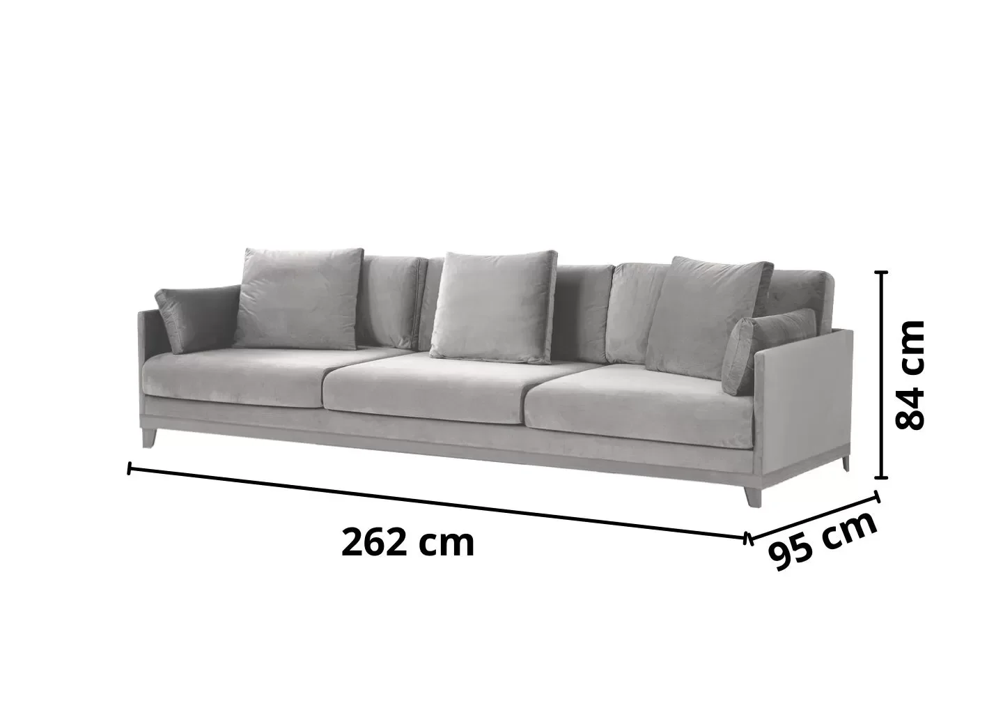 Ver imagem 2 de Sofá 3 Lugares com Base em Mdf, Veludo Preto, 2,62m