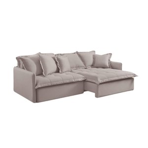 Sofá 3 Lugares Retrátil Dover Bege 220cm