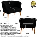Ver imagem 2 de Conjunto 2 Poltronas Estofada para Sala de Estar Aconchegante Tecido Veludo Pés de Madeira