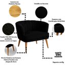 Ver imagem 3 de Conjunto 2 Poltronas Estofada para Sala de Estar Aconchegante Tecido Veludo Pés de Madeira
