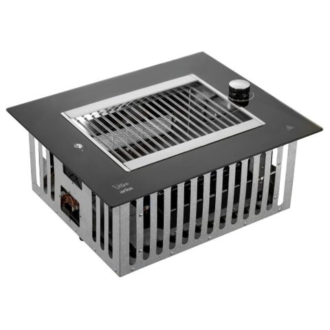 Churrasqueira a Gás de Embutir 2 Espetos Arke Vetro Glp Preto/inox