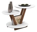 Ver imagem 2 de Mesa De Centro Laguna Redonda 2 Andares Decorativa Moderna - Branco