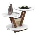 Ver imagem 2 de Mesa De Centro Laguna Redonda 2 Andares Decorativa Moderna - Branco