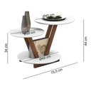 Ver imagem 3 de Mesa De Centro Laguna Redonda 2 Andares Decorativa Moderna - Branco