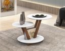 Ver imagem 1 de Mesa De Centro Laguna Redonda 2 Andares Decorativa Moderna - Branco
