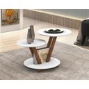 Ver imagem 1 de Mesa De Centro Laguna Redonda 2 Andares Decorativa Moderna - Branco