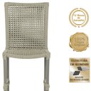 Ver imagem 3 de Mesa Ascoli 120 Cm com 6 Cadeiras Cannes de Alumínio, Pintura Fendi e Trama Tela de Corda Náutica