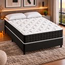 Ver imagem 1 de Colchão King Molas Ensacadas Ibiza + Base 193x203x61 Bom Pastor Preto