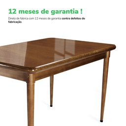 Mesa de Madeira Retangular com 6 Cadeiras para Apartamento Pequeno - 2
