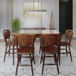 Mesa de Madeira Retangular com 6 Cadeiras para Apartamento Pequeno - 11