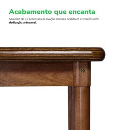 Mesa de Madeira Retangular com 6 Cadeiras para Apartamento Pequeno - 15