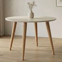 Ver imagem 2 de Mesa de Jantar Redonda 4 Lugares Tampo Mdf 109 Cm 17918 Off White Molci