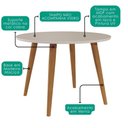 Ver imagem 4 de Mesa de Jantar Redonda 4 Lugares Tampo Mdf 109 Cm 17918 Off White Molci