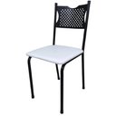 Ver imagem 2 de Kit 6 Cadeira para Cozinha Mc Tubular Almofadada Estrutura Preta com Assento Branco Medcombo