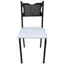 Ver imagem 4 de Kit 6 Cadeira para Cozinha Mc Tubular Almofadada Estrutura Preta com Assento Branco Medcombo