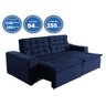 Sofá Londres 250cm Retrátil Reclinável Azul – Ws - 2