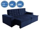 Ver imagem 2 de Sofá Londres 250cm Retrátil Reclinável Azul – Ws