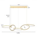 Ver imagem 4 de Pendente Moderno Led Zena 1,20m 67w 3000k Ouro Nordecor