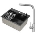 Ver imagem 1 de Kit Cuba Gourmet Mônaco Preto Aço Inox 304 e Torneira Gourmet Toronto Aço Inox Goldenx
