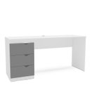 Ver imagem 2 de Mesa Escrivaninha Porto Escritório 3 Gavetas 163x77cm Cinza/Branco 250685