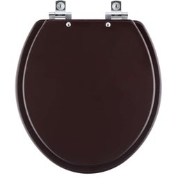 Assento Sanitário com Fechamento Lento Convencional Oval Marrom Fosco para Todos Os Fabricantes - 1 Assento Sanitário com Fechamento Lento Convencional Oval Marrom Fosco para Todos Os Fabricantes - 1