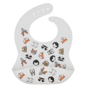 Babador de Silicone Branco Animais Rainbow & Iris