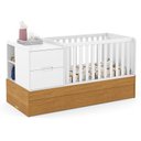 Ver imagem 1 de Berço Multifuncional Formare com Auxiliar Branco Soft/Freijó e Colchões D18 e D20 - Matic Móveis