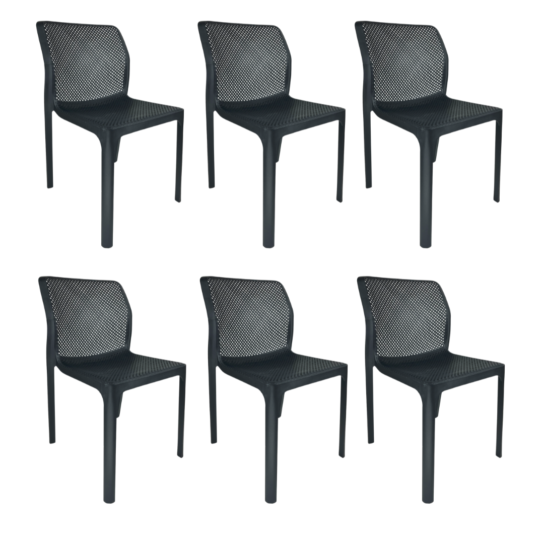 Cadeira Laryssa Preta Top Chairs - kit com 6