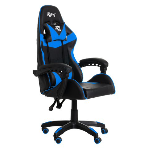 Cadeira Gamer Ergonômica Drakon, Elg, Ch31bk, Inclinação até 135º e 140kg, Espuma D40, Preto e Azul