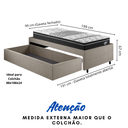 Ver imagem 5 de Base Box Cama Solteiro Sapateira Linho Bege e Colchão Gransleep Ecoflex 88x188