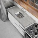 Ver imagem 2 de Pia de Cozinha Mármore Sintético 160x55cm com Cuba Aço Inox Multimóveis CR20475