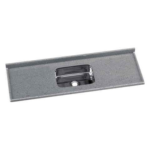 Pia de Cozinha Mármore Sintético 160x55cm com Cuba Aço Inox Multimóveis CR20475 