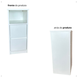 Mesa de Cabeceira Estreito 2 Gavetas Nicho para Quarto Pequeno - 4