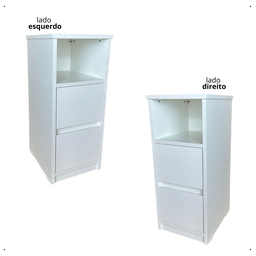 Mesa de Cabeceira Estreito 2 Gavetas Nicho para Quarto Pequeno - 3