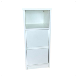 Mesa de Cabeceira Estreito 2 Gavetas Nicho para Quarto Pequeno - 1