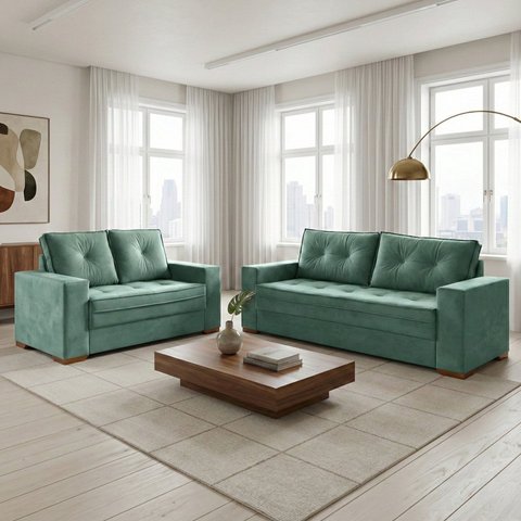 Conjunto de Sofá 2 e 3 Lugares Toquio