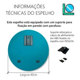 Espelho Decorativo Lapidado Redondo 50cm - 6