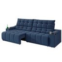 Ver imagem 6 de Sofá Connect Premium 2,30m Assento Retrátil/reclinável com Porta Copos e Entrada Usb Suede Azul