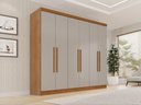 Ver imagem 1 de Guarda-Roupa Casal com 6 Portas e 2 Gavetas 180cm Multimóveis Cinamomo/Off White