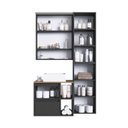 Ver imagem 4 de Conjunto Gabinete Banheiro Modulado 96cm com 4 Peças Iluminação LED e Cuba Preto/Mel/Grafite